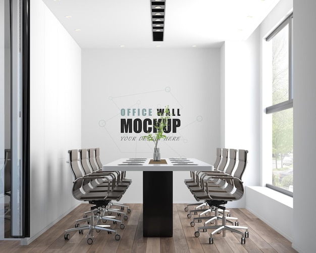 The meeting room is decorated with modern style Wall mocku