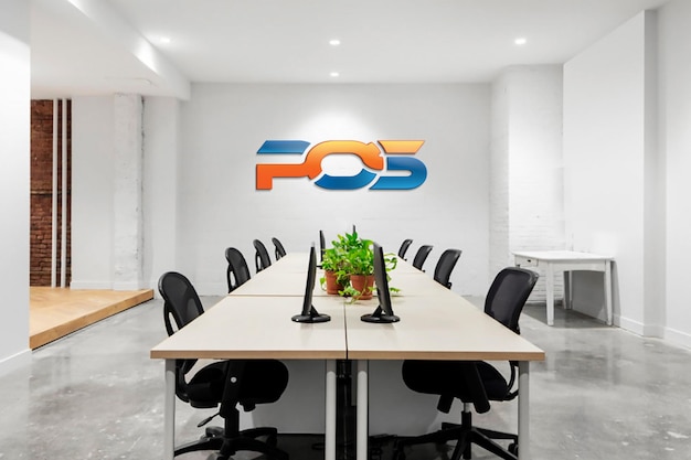 Meeting room logo mockup