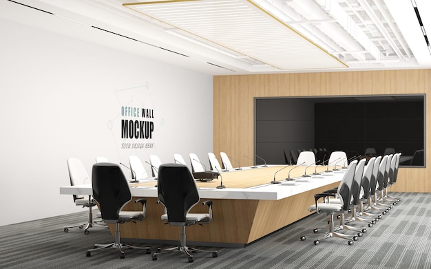 Meeting room with modern design Wall mockup