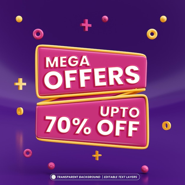 Mega aanbieding abstracte verkoop promotie banner sjabloon