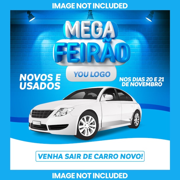 Mega feirao with 3d podium for vehicle sales