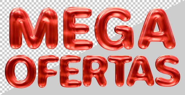 Mega Oferuje Tekst W Brazylijskim Języku Portugalskim Z Nowoczesnym Stylem 3d
