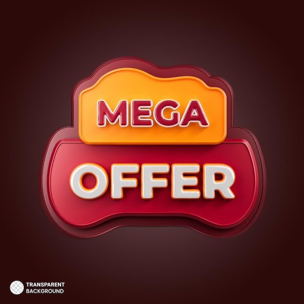 PSD mega offer 3d hot promotion banner 3d render