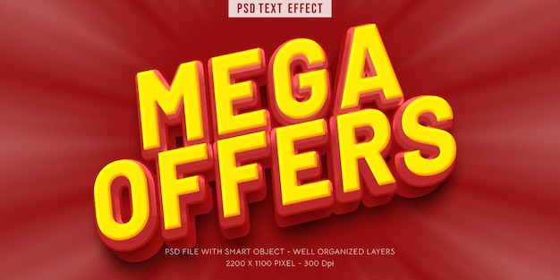 PSD mega offers background with editable 3d style effect