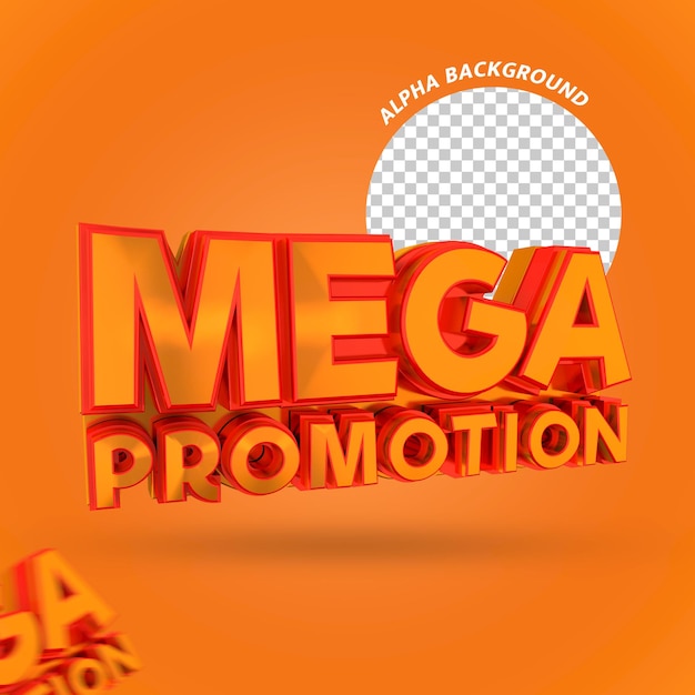 Banner 3d di mega promozione