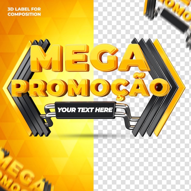 Mega promotion for brazilian campaigns 3d render