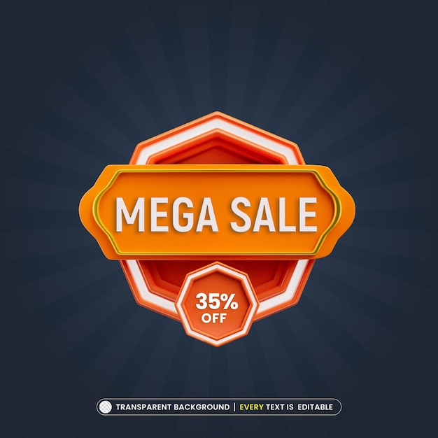 PSD mega sale 35 off promotion banner with editable text