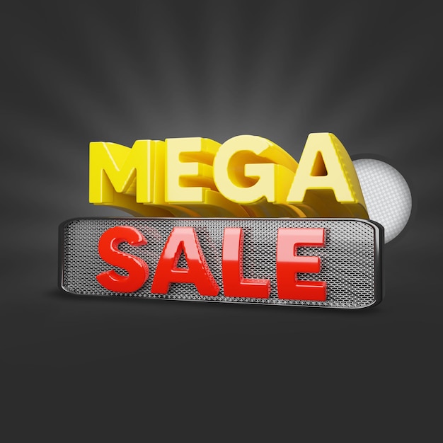 PSD mega sale aanbieding 3d render