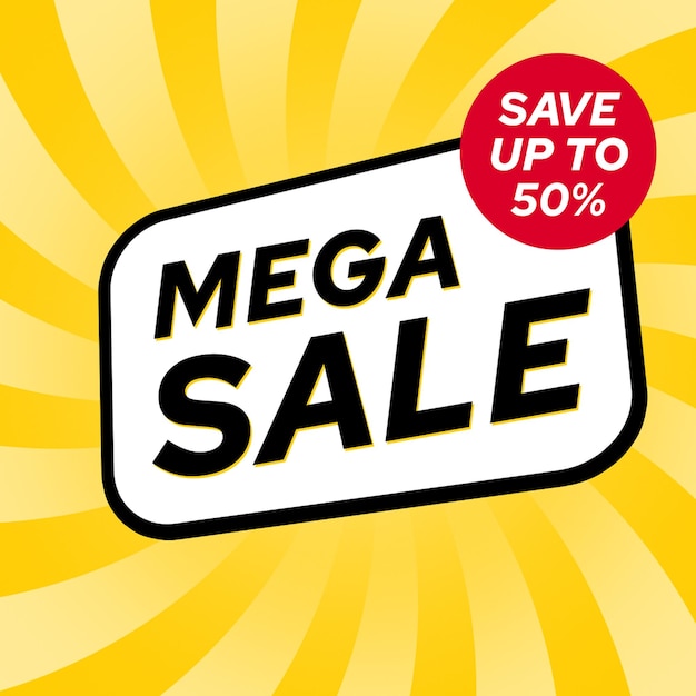 Mega sale banner promo psd