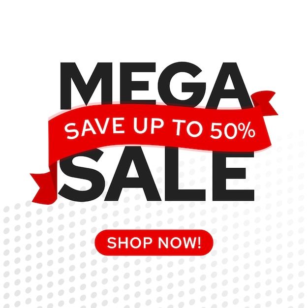 Mega sale banner promo shopping e-commerce