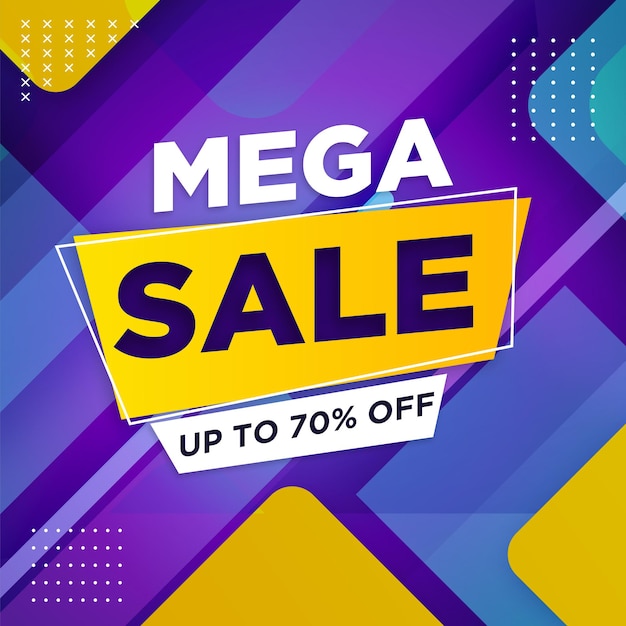 PSD mega sale banner template design