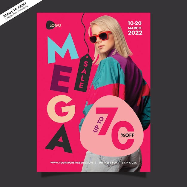 PSD mega sale fashion flyer template