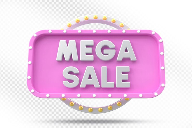 PSD 3d-иллюстрация mega sale label