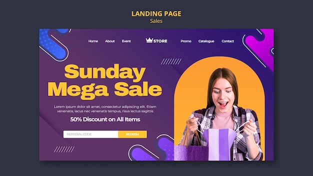 PSD mega sale landing page template