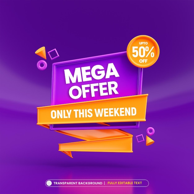 PSD mega sale and offers banner template