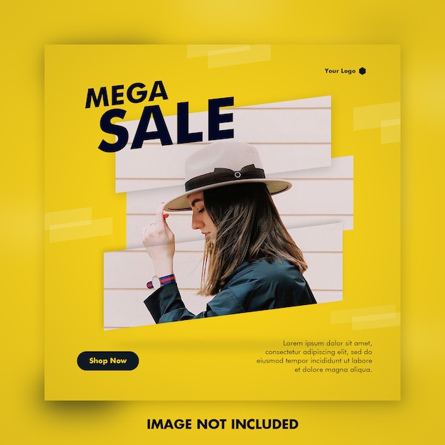 PSD mega sale post for social media