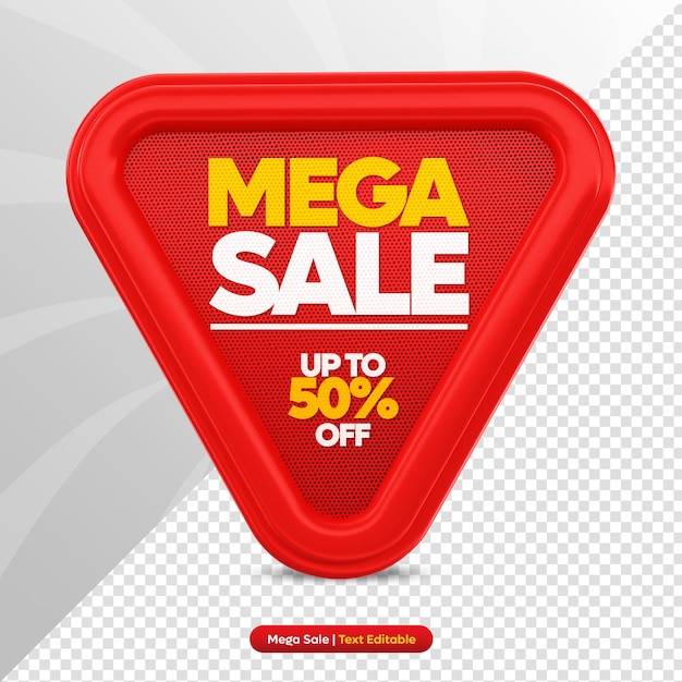 Mega Sale promotie-aanbieding 3D Render