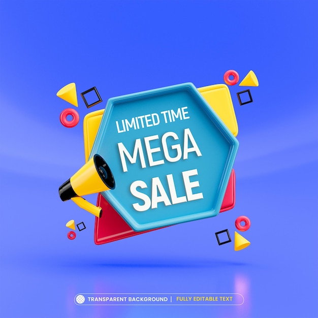 Mega sale promotion banner design template