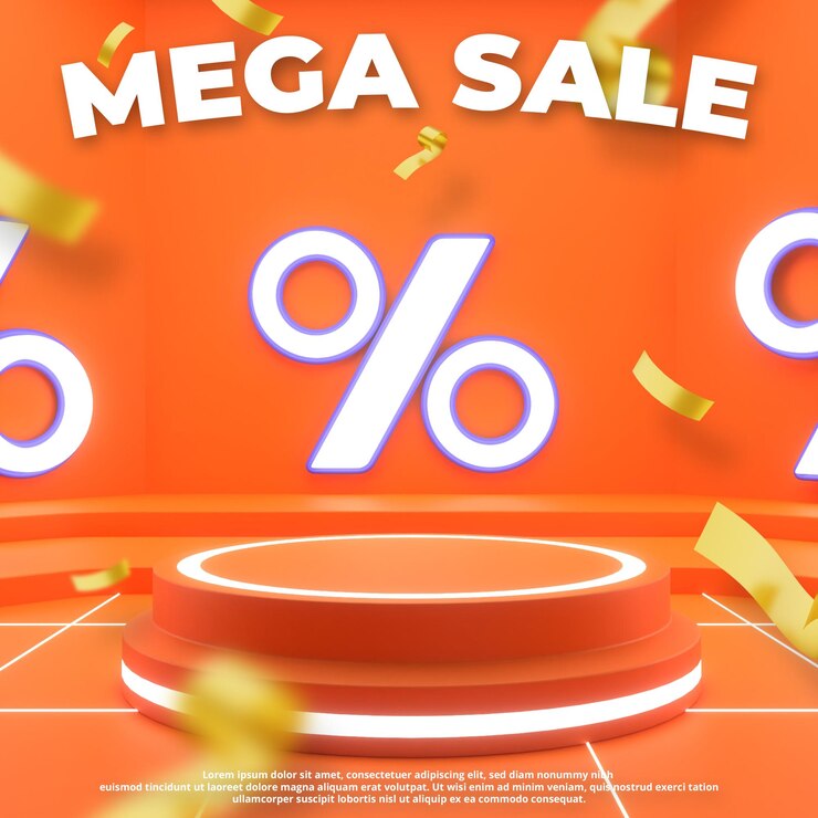 PSD mega sale promotion poster template