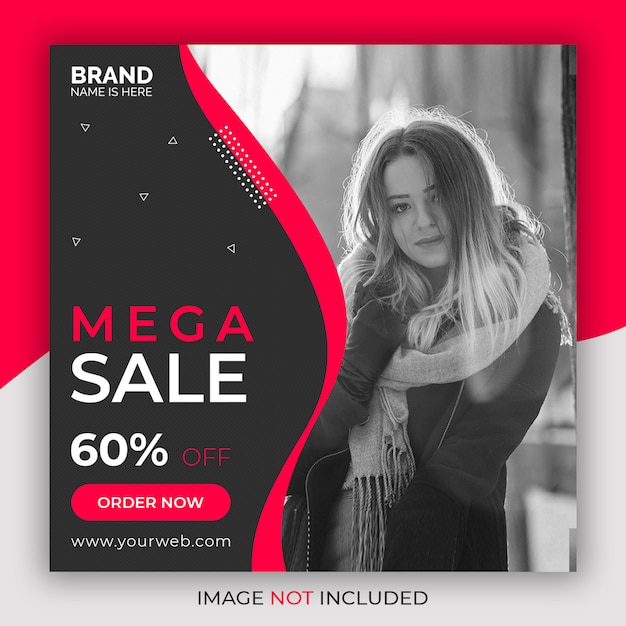 Mega sale social media and instagram post template