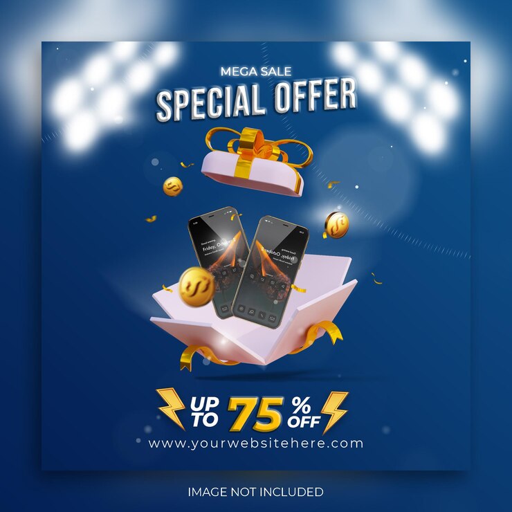 mega sale special offer banner promotion social media post template