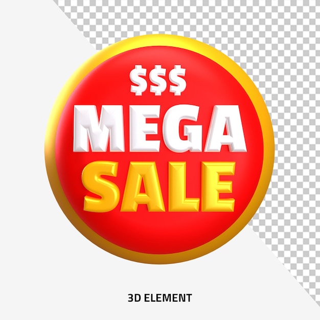 Mega sprzedaż etykieta 3d zniżka duża oferta tag