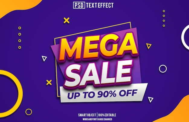 Mega tekst efekt czcionka edytowalna typografia tekst 3D