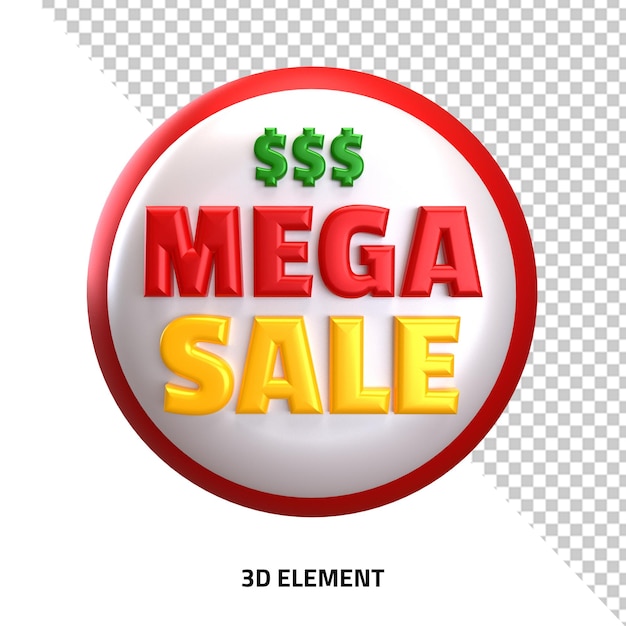 Mega wyprzedaż etykieta 3d zniżka duża oferta