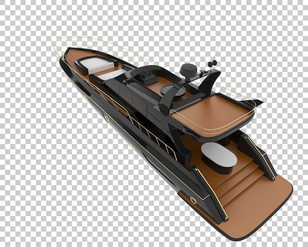 Mega yacht on transparent background 3d rendering illustration