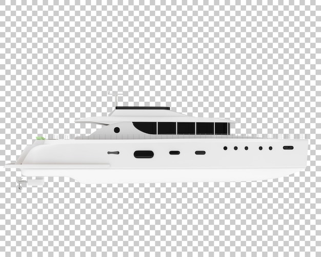 Mega yacht on transparent background 3d rendering illustration