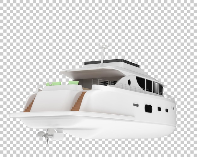 PSD mega yacht on transparent background 3d rendering illustration