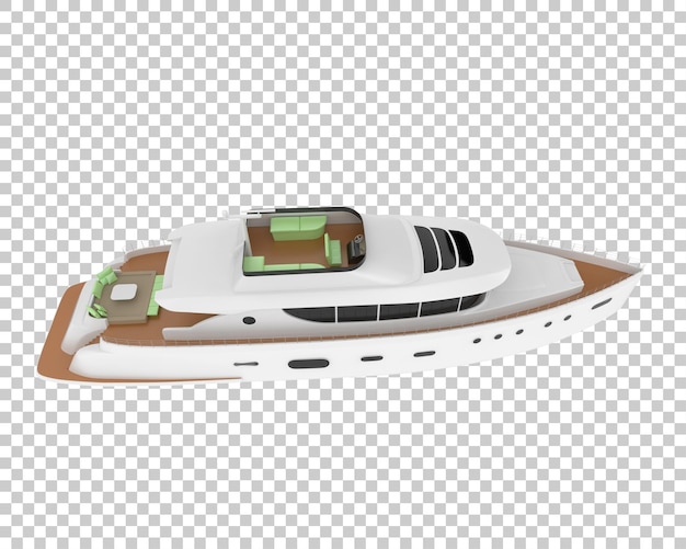 PSD mega yacht su sfondo trasparente 3d rendering illustrazione