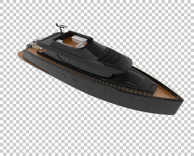 Mega yacht su sfondo trasparente 3d rendering illustrazione