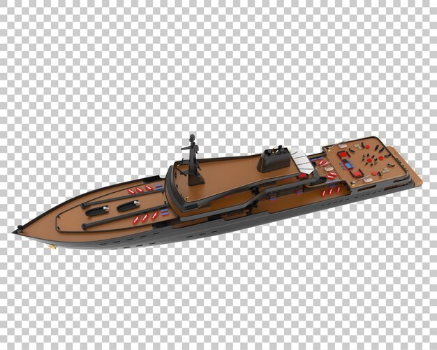 PSD mega yacht on transparent background 3d rendering illustration