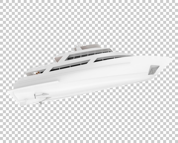 Mega yacht su sfondo trasparente 3d rendering illustrazione