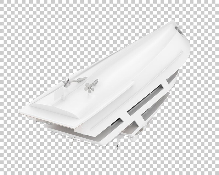 PSD mega yacht on transparent background 3d rendering illustration