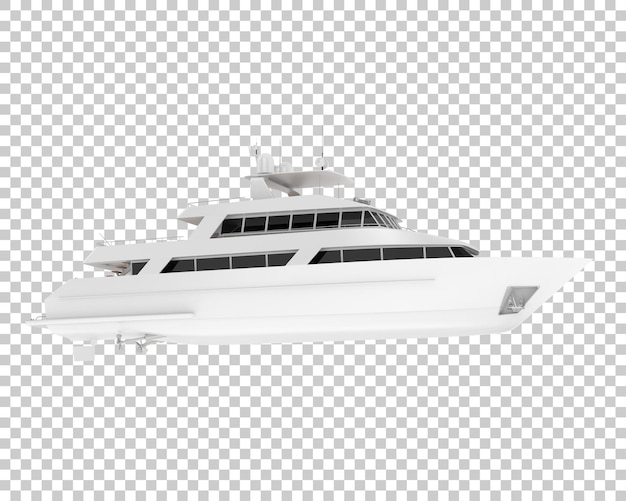 Mega yacht su sfondo trasparente 3d rendering illustrazione