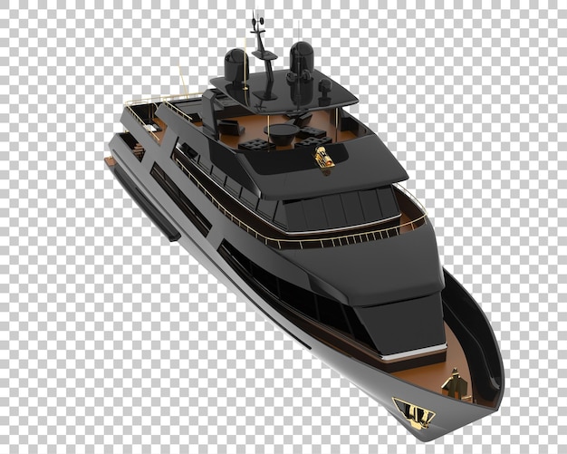 Mega yacht su sfondo trasparente 3d rendering illustrazione