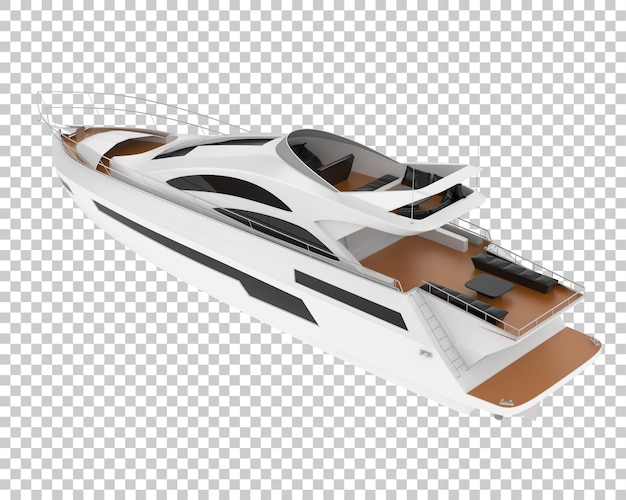 Mega yacht su sfondo trasparente 3d rendering illustrazione