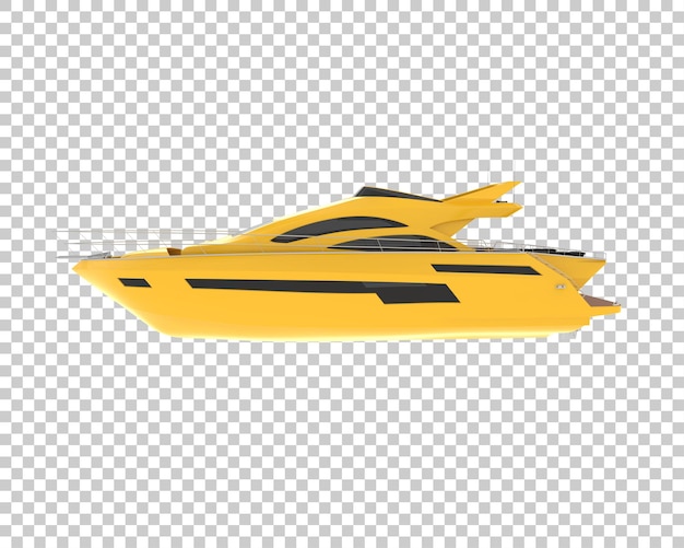 PSD mega yacht on transparent background 3d rendering illustration