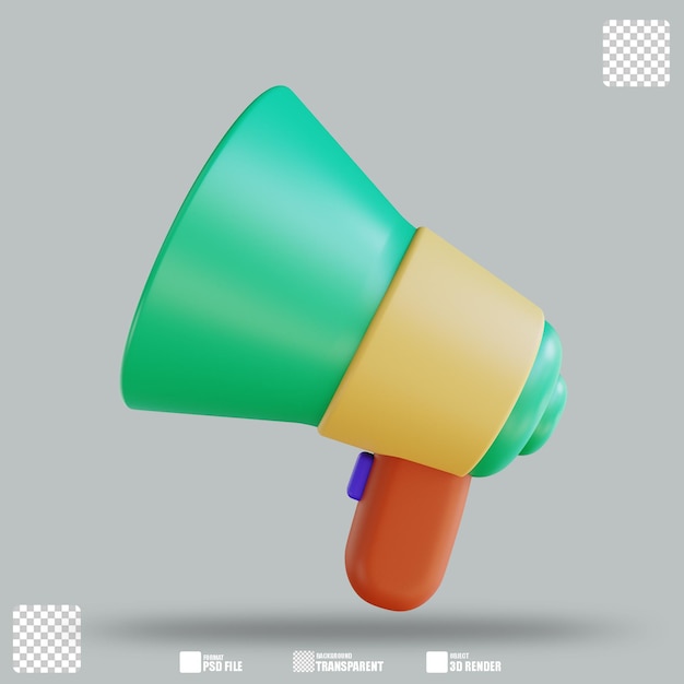 Megafon Ilustracji 3d