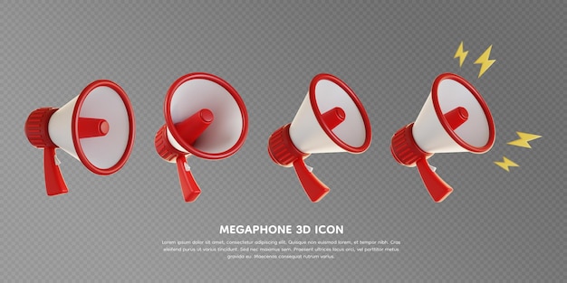 Megafoon 3d geïsoleerde 3D-rendering