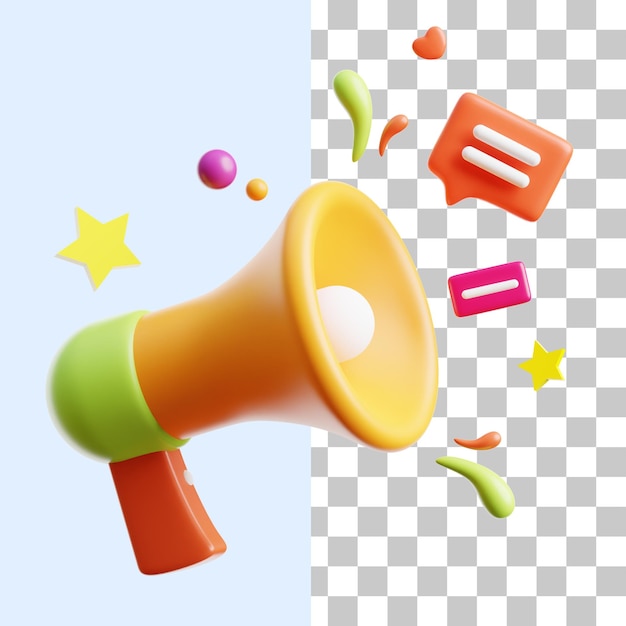 Megafoon Luidspreker 3D-pictogram