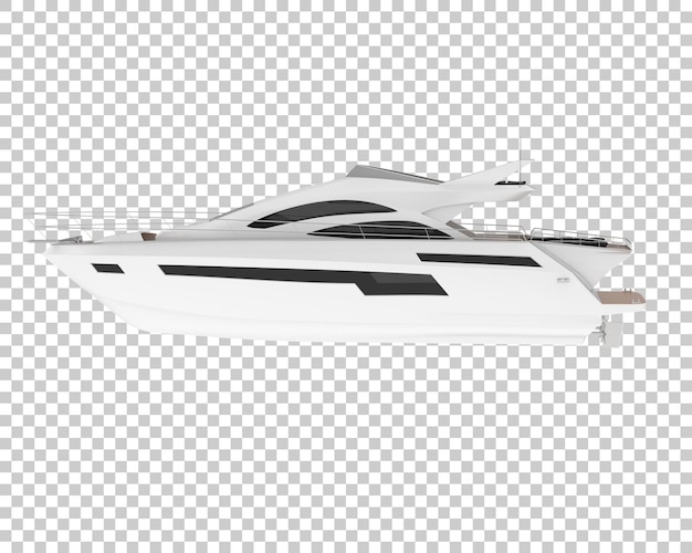 Megajacht op transparante achtergrond 3d teruggevende illustratie