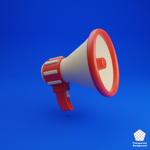 PSD megaphone 3d illustration