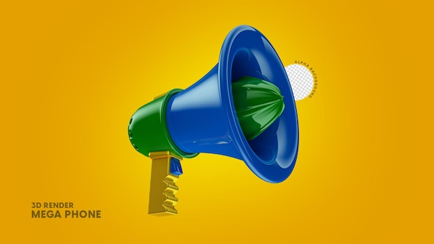 Megaphone 3d isolated for composition