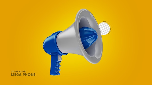 Megaphone 3d isolated for composition