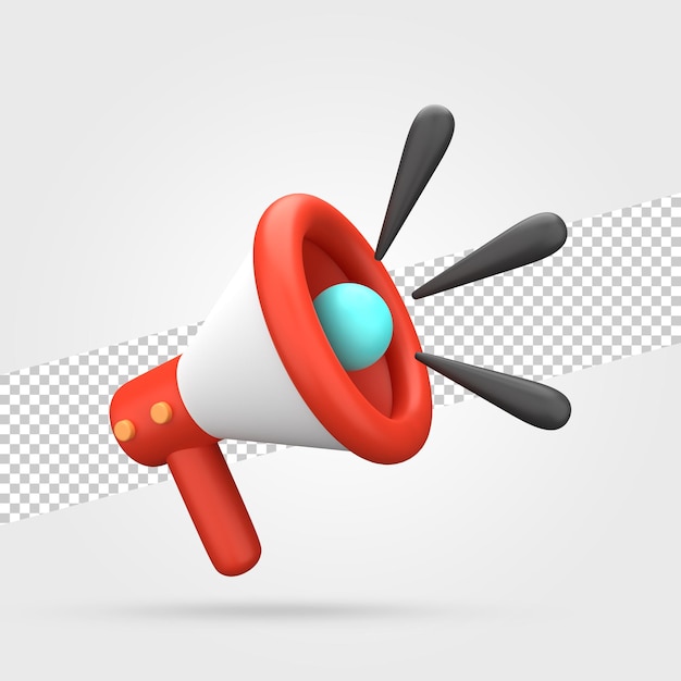 megaphone 3d render