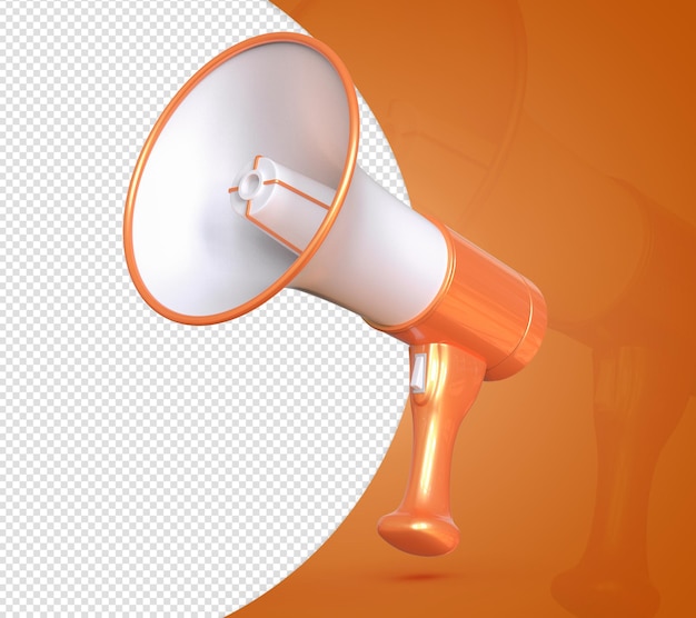 Megaphone for call offer orange 3d