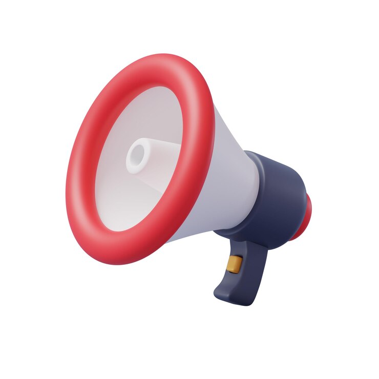 PSD megaphone cartoon in 3d style